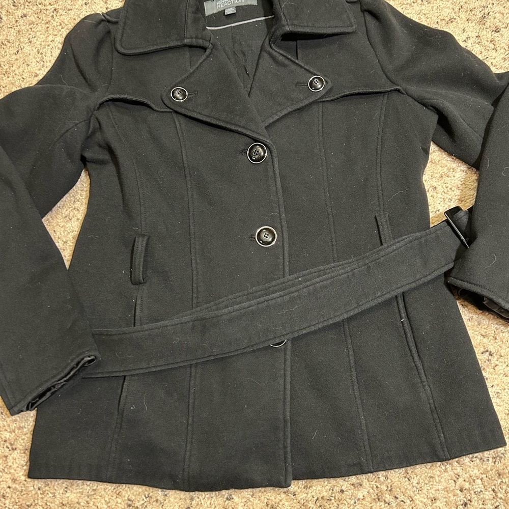 Kenneth Cole Reaction Black Trench Coat
